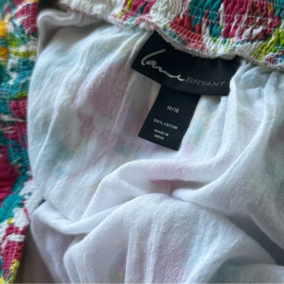 Lane Bryant Floral Skirt Tropical Colorful Cotton Midi Sz 14/16 - Picture 7 of 7